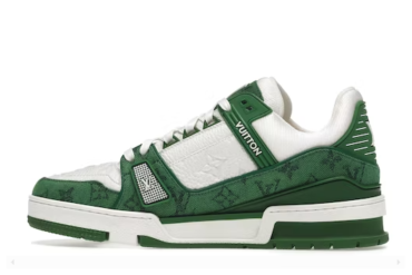 LV - TRAINER GREEN MONOGRAM DENIM WHITE
