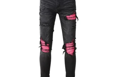 JEANS AMR - BLACK/PINK