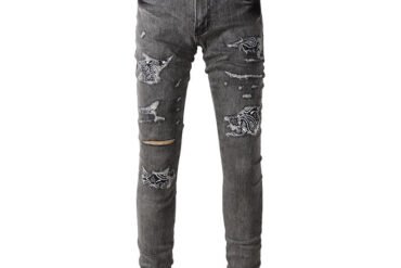 JEANS AMR -  GREY/BLACK BANDANA