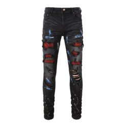 JEANS AMR - RED PITON LEATHER