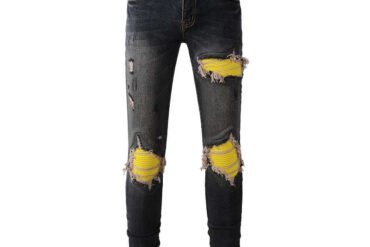 JEANS AMR - WASHED JEANS/YELLOW